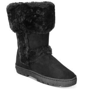 STYLE & CO. 'WITTY' COLD-WEATHER FAUX FUR WINTER BOOTS BLACK WOMENS 5M NEW!